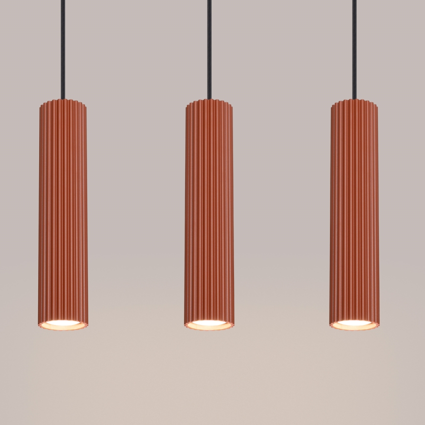 Hanglamp aan een koord KARBON 3xGU10/10W/230V rood