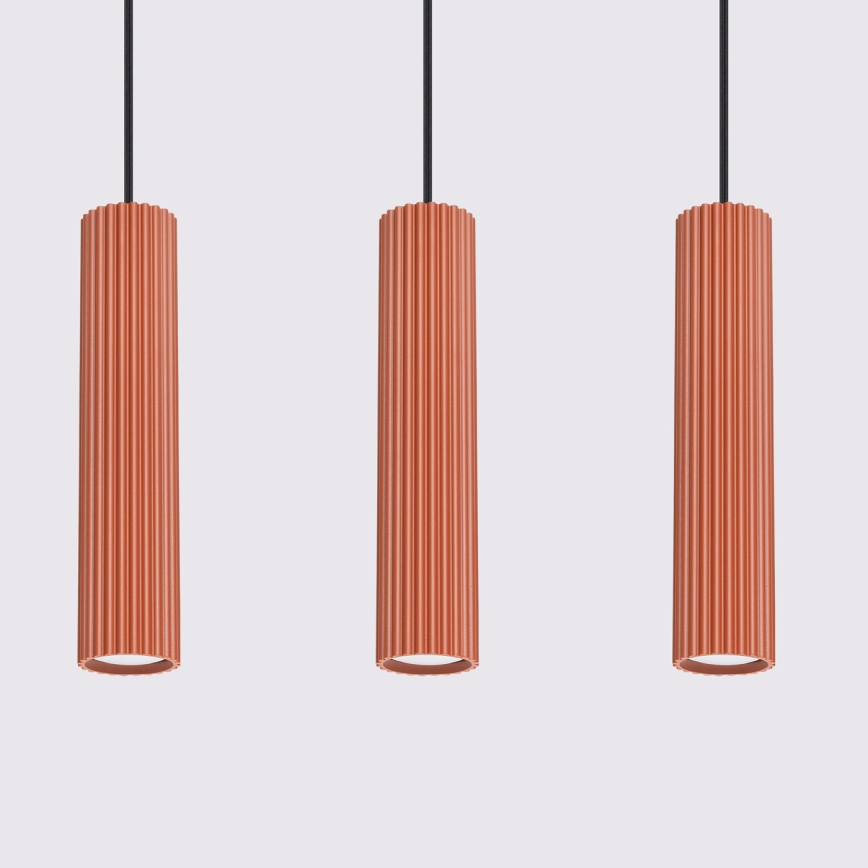 Hanglamp aan een koord KARBON 3xGU10/10W/230V rood