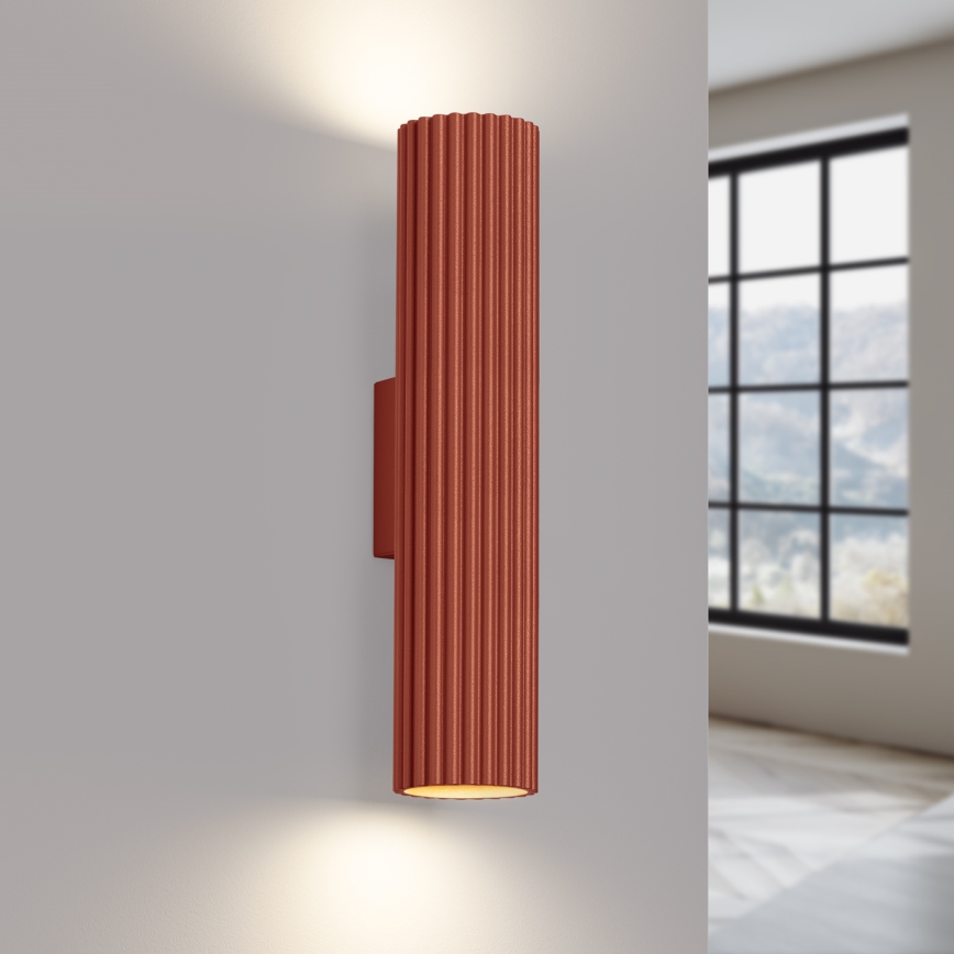 Wandlamp KARBON 2xGU10/10W/230V rood