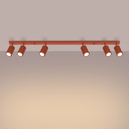 Spot KARBON 6xGU10/10W/230V rood