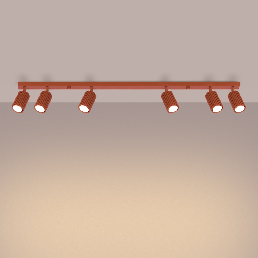 Spot KARBON 6xGU10/10W/230V rood