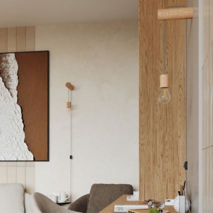 Wandlamp NIMBI 1xE27/15W/230V beuken