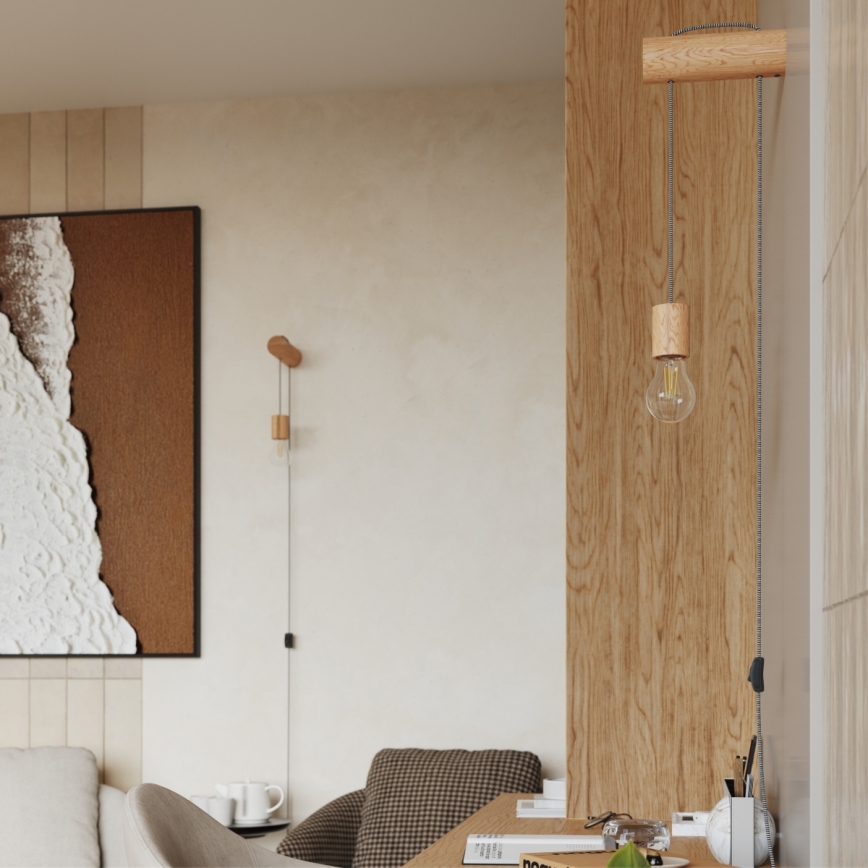 Wandlamp NIMBI 1xE27/15W/230V beuken