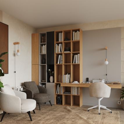Applique murale NIBMI 1xG9/8W/230V hêtre