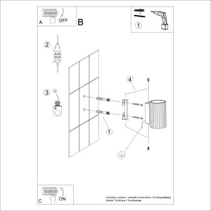 Wandlamp KARBON 1xGU10/10W/230V crème