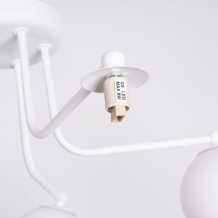 Hanglamp met vaste pendel ASTRAL 5xG9/8W/230V wit