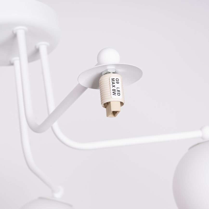 Hanglamp met vaste pendel ASTRAL 5xG9/8W/230V wit