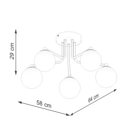 Hanglamp met vaste pendel ASTRAL 5xG9/8W/230V wit