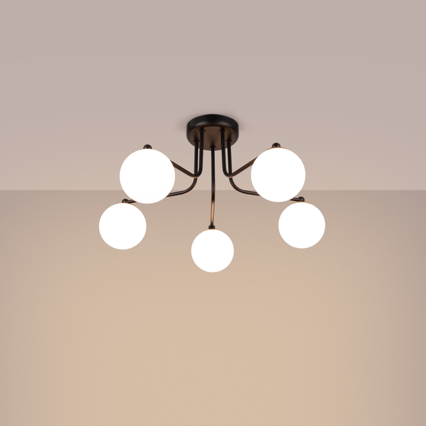 Hanglamp met vaste pendel ASTRAL 5xG9/8W/230V zwart