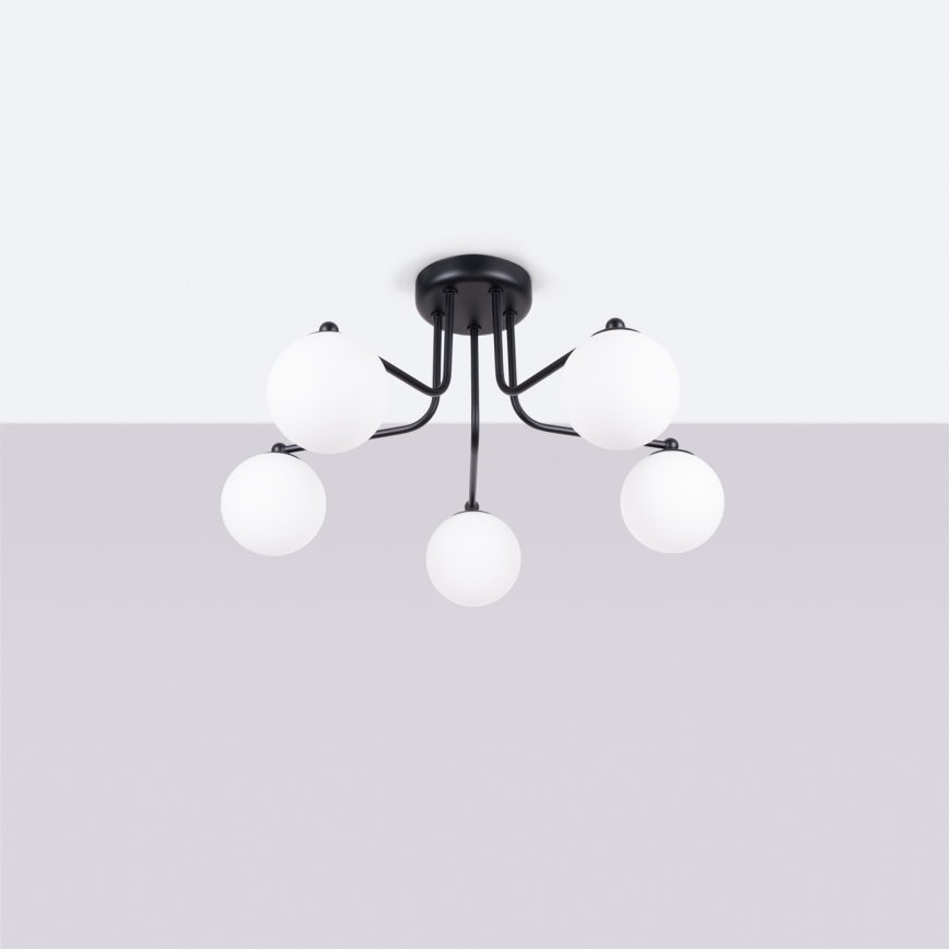 Hanglamp met vaste pendel ASTRAL 5xG9/8W/230V zwart