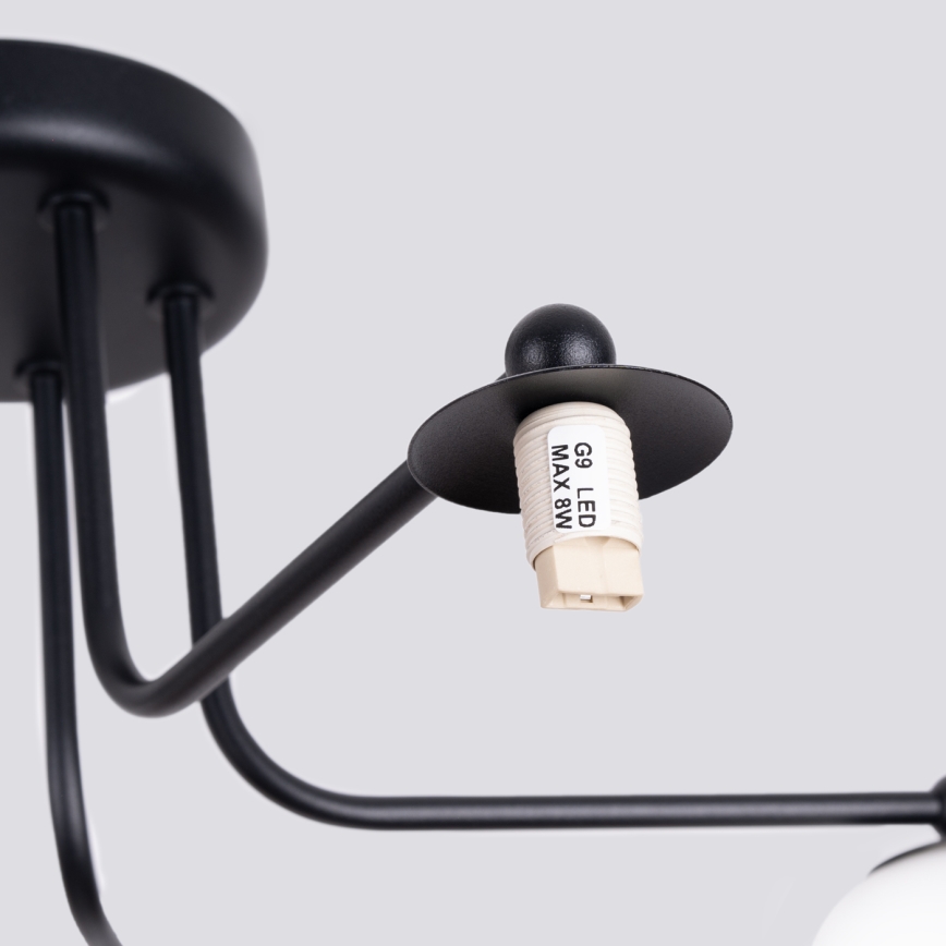Hanglamp met vaste pendel ASTRAL 5xG9/8W/230V zwart