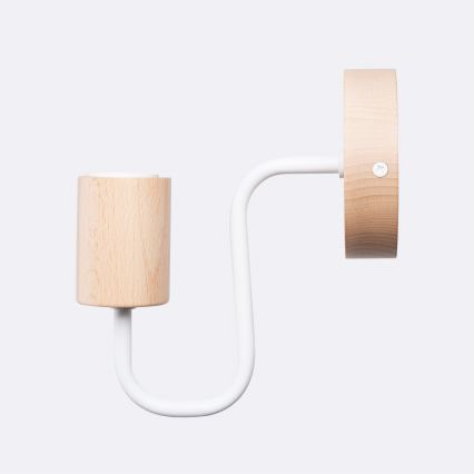 Applique murale TIMBO 1xE27/15W/230V blanc/beige/hêtre