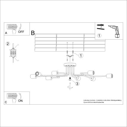 Bevestigde hanglamp TIMBO 8xE27/15W/230V wit/beige/beuken