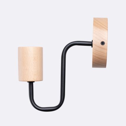 Wandlamp TIMBO 1xE27/15W/230V zwart/beige/beuken