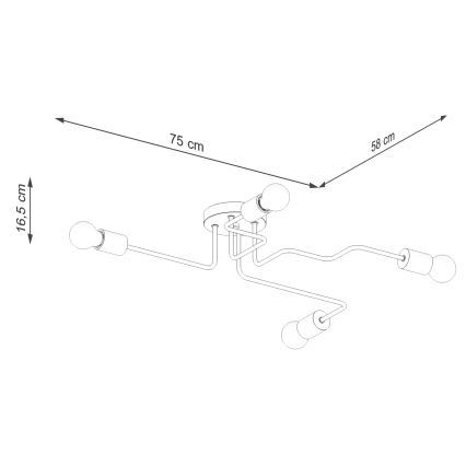 Bevestigde hanglamp TIMBO 4xE27/15W/230V zwart/beige/beuken