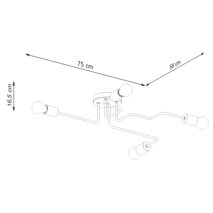 Bevestigde hanglamp TIMBO 4xE27/15W/230V zwart/beige/beuken