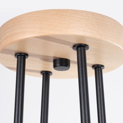 Plafonnier TIMBO 4xE27/15W/230V noir/beige/hêtre