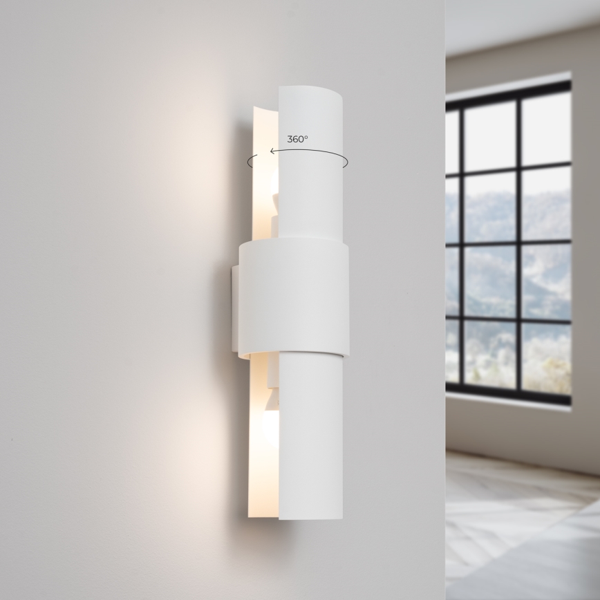 Wandlamp FLASH 2xE27/15W/230V wit