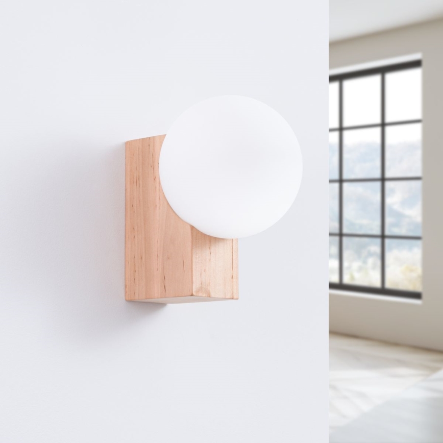 Applique murale BULBO 1xG9/8W/230V hêtre/blanc