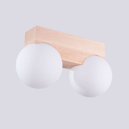 Plafondlamp BULBO 2xG9/8W/230V beuken/wit