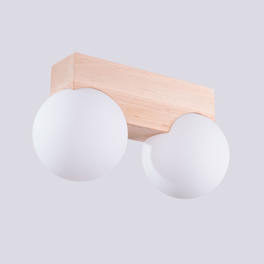 Plafondlamp BULBO 2xG9/8W/230V beuken/wit