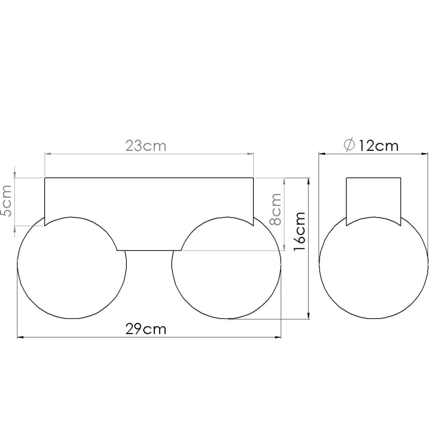 Plafondlamp BULBO 2xG9/8W/230V beuken/wit