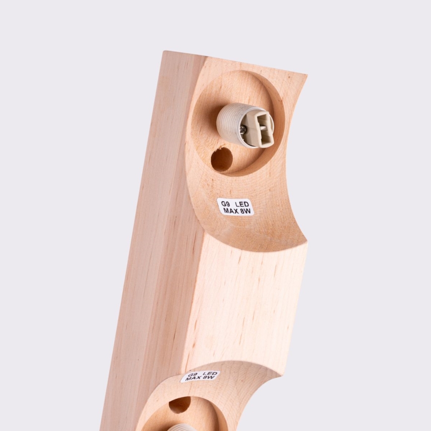 Plafonnier BULBO 2xG9/8W/230V hêtre/blanc