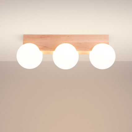 Plafondlamp BULBO 3xG9/8W/230V beuken/wit