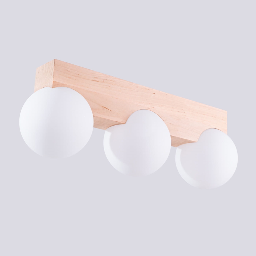 Plafondlamp BULBO 3xG9/8W/230V beuken/wit