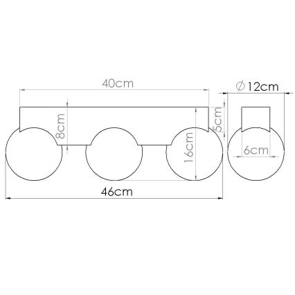 Plafondlamp BULBO 3xG9/8W/230V beuken/wit