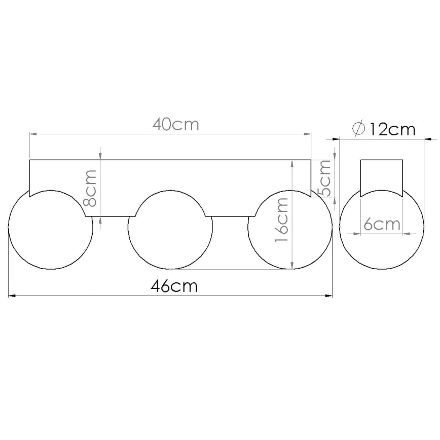 Plafondlamp BULBO 3xG9/8W/230V beuken/wit
