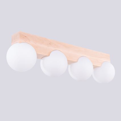 Plafonnier BULBO 4xG9/8W/230V hêtre/blanc