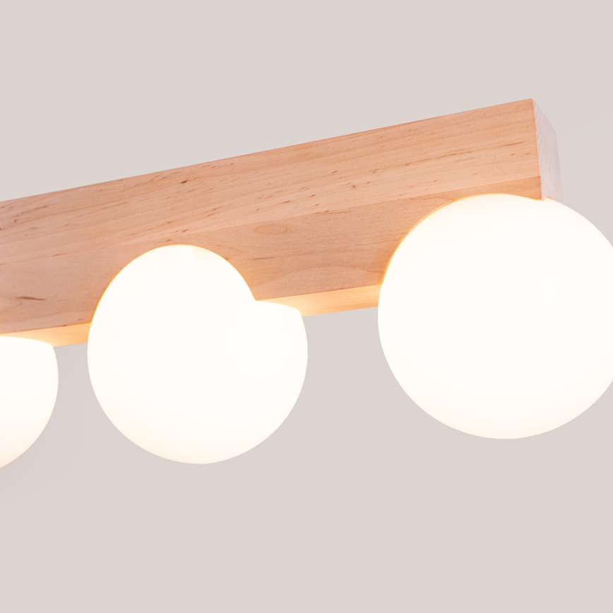 Plafonnier BULBO 4xG9/8W/230V hêtre/blanc