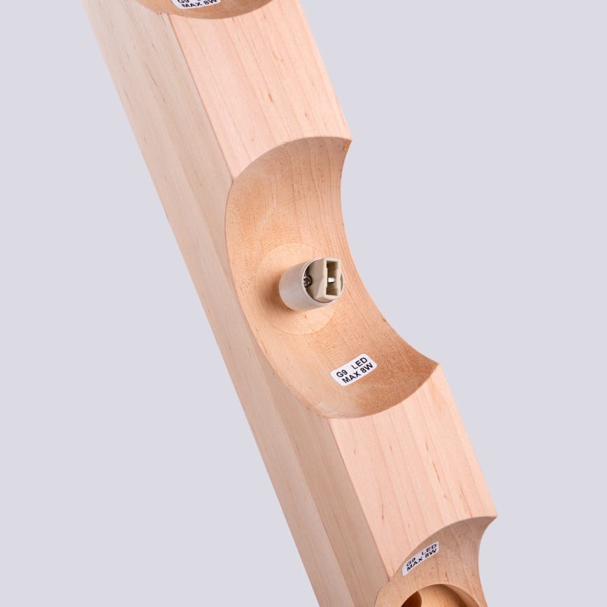 Plafonnier BULBO 4xG9/8W/230V hêtre/blanc