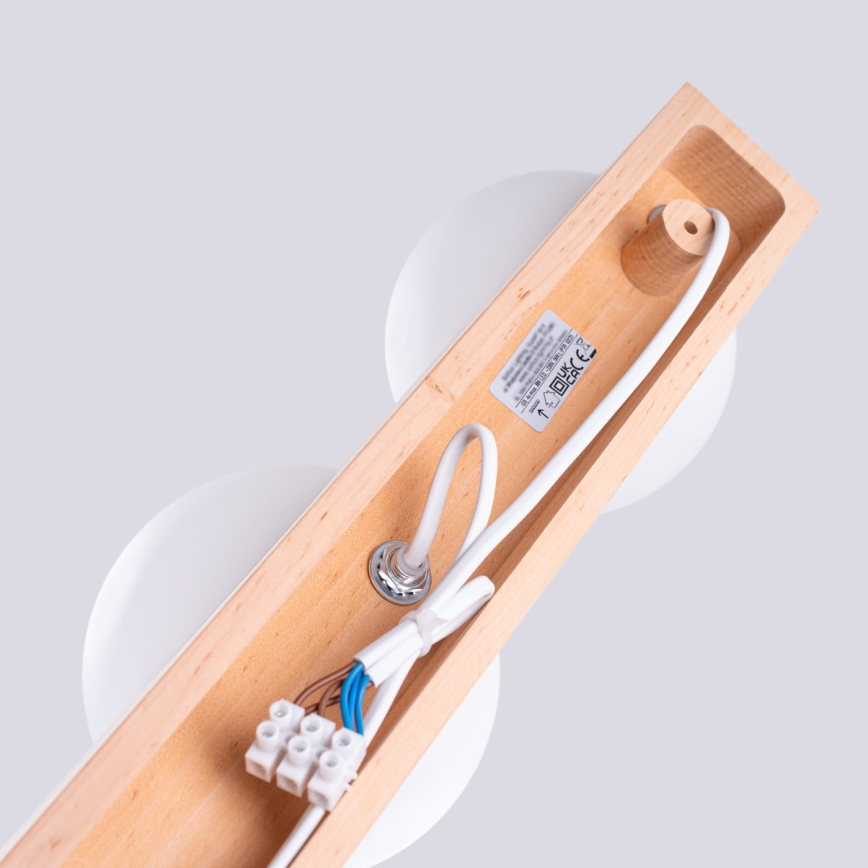Plafonnier BULBO 4xG9/8W/230V hêtre/blanc