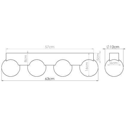 Plafonnier BULBO 4xG9/8W/230V hêtre/blanc