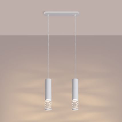 Hanglamp aan een koord LAMI 2xGU10/10W/230V wit