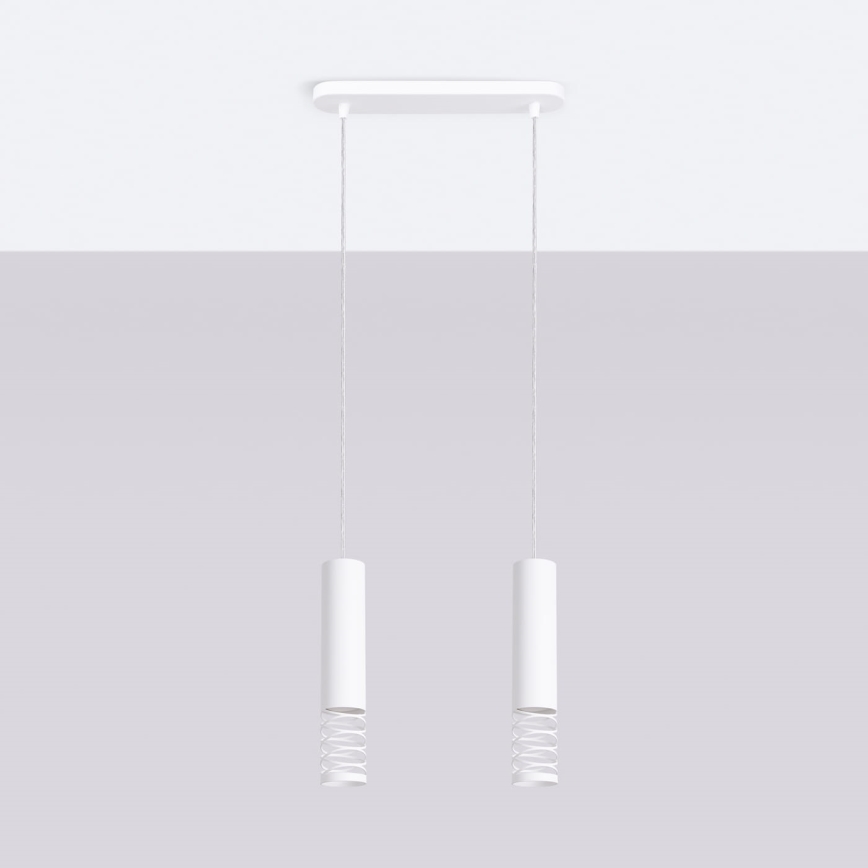 Hanglamp aan een koord LAMI 2xGU10/10W/230V wit