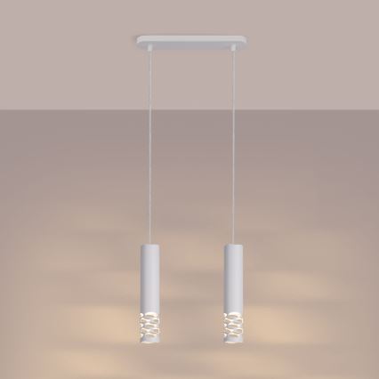 Hanglamp aan een koord LIRO 2xGU10/10W/230V wit