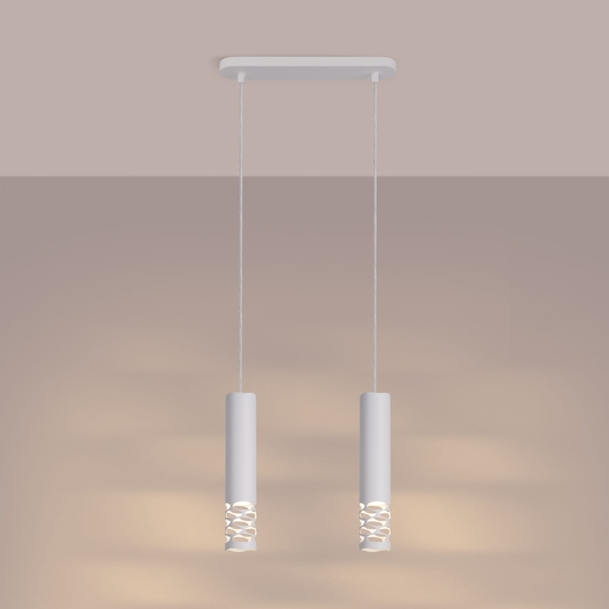Hanglamp aan een koord LIRO 2xGU10/10W/230V wit
