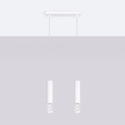 Hanglamp aan een koord LIRO 2xGU10/10W/230V wit