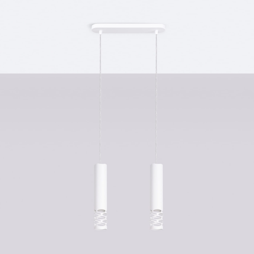 Hanglamp aan een koord LIRO 2xGU10/10W/230V wit