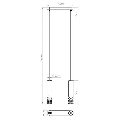 Hanglamp aan een koord LIRO 2xGU10/10W/230V wit