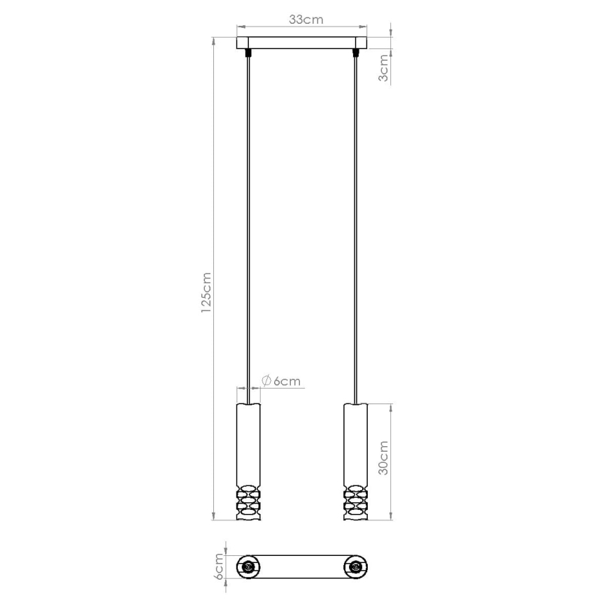 Hanglamp aan een koord LIRO 2xGU10/10W/230V wit