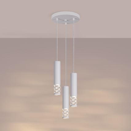 Hanglamp aan een koord LIRO 3xGU10/10W/230V wit