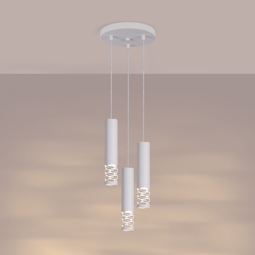 Hanglamp aan een koord LIRO 3xGU10/10W/230V wit