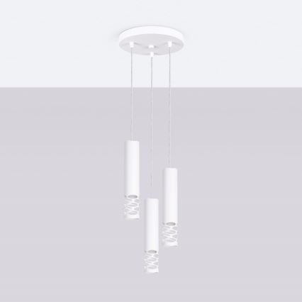 Hanglamp aan een koord LIRO 3xGU10/10W/230V wit