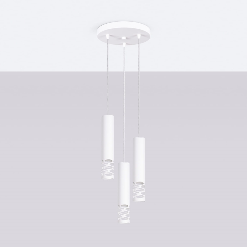 Hanglamp aan een koord LIRO 3xGU10/10W/230V wit