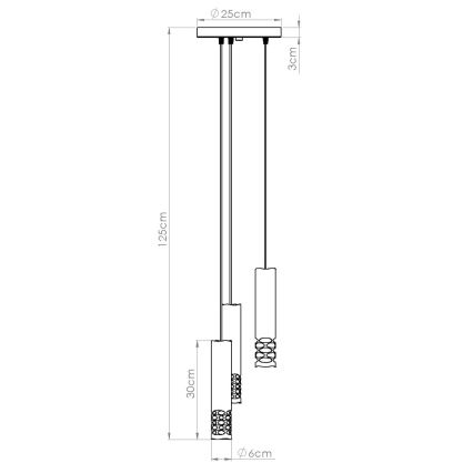 Hanglamp aan een koord LIRO 3xGU10/10W/230V wit