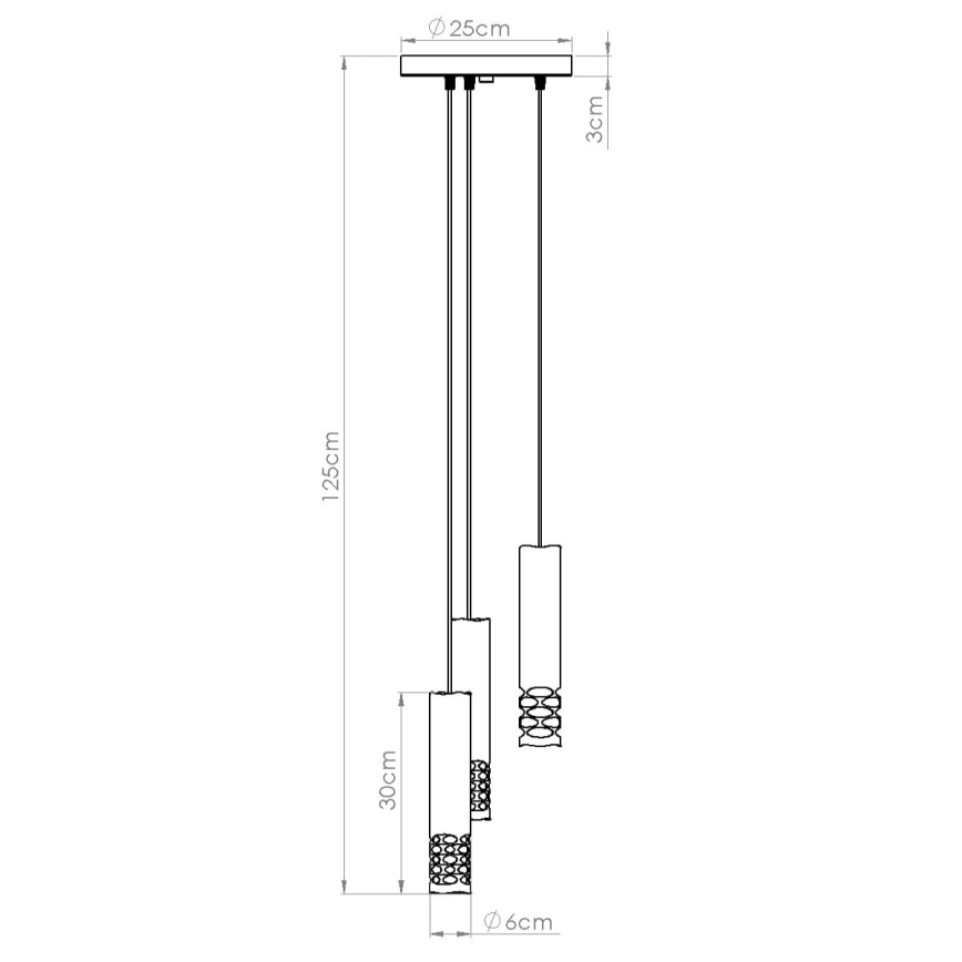 Hanglamp aan een koord LIRO 3xGU10/10W/230V wit